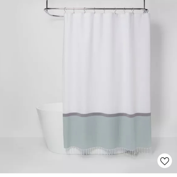 Woven Shower Curtain Green/White - Project 62 - Picture 2 of 16